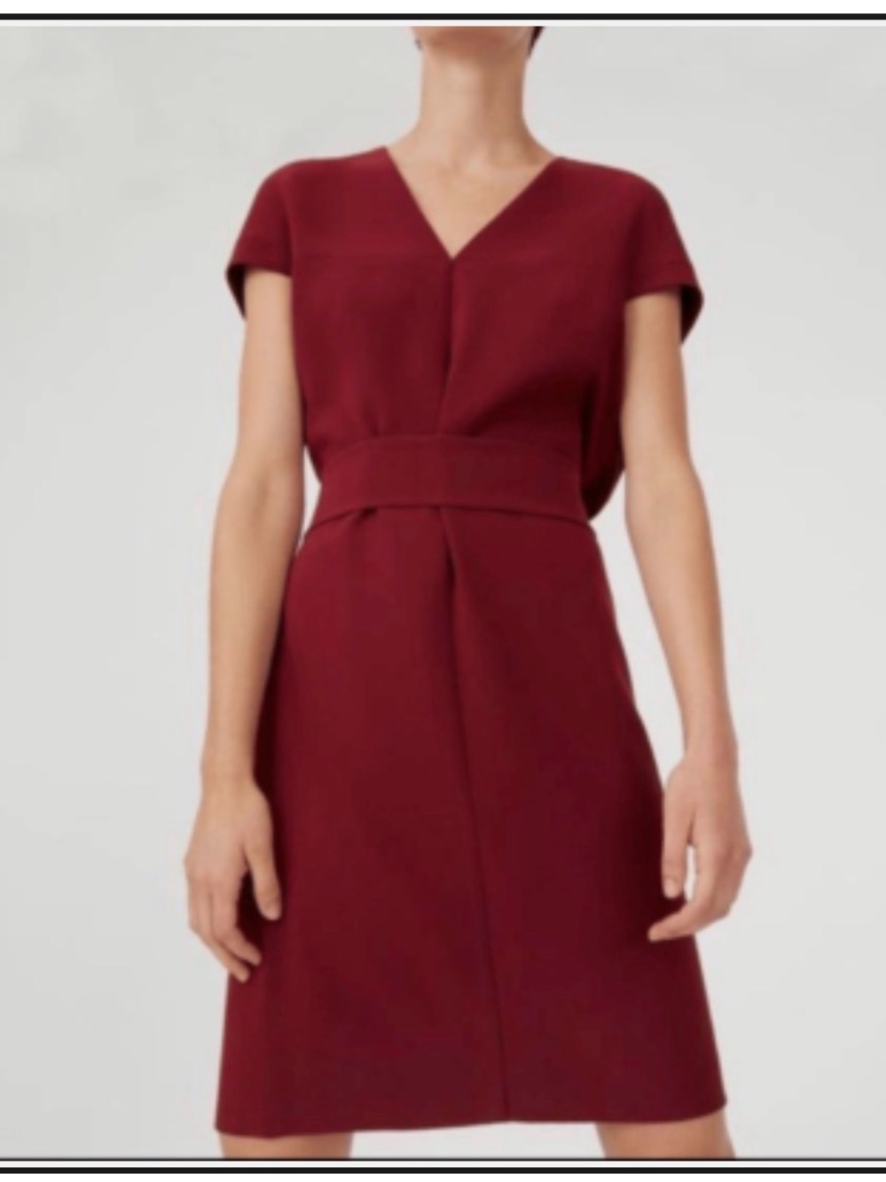Club Monaco Vanellie Burgundy Crepe Belted Robe Dress Size 10